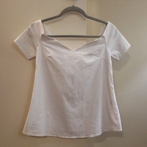 Crisp white off-the-shoulder top